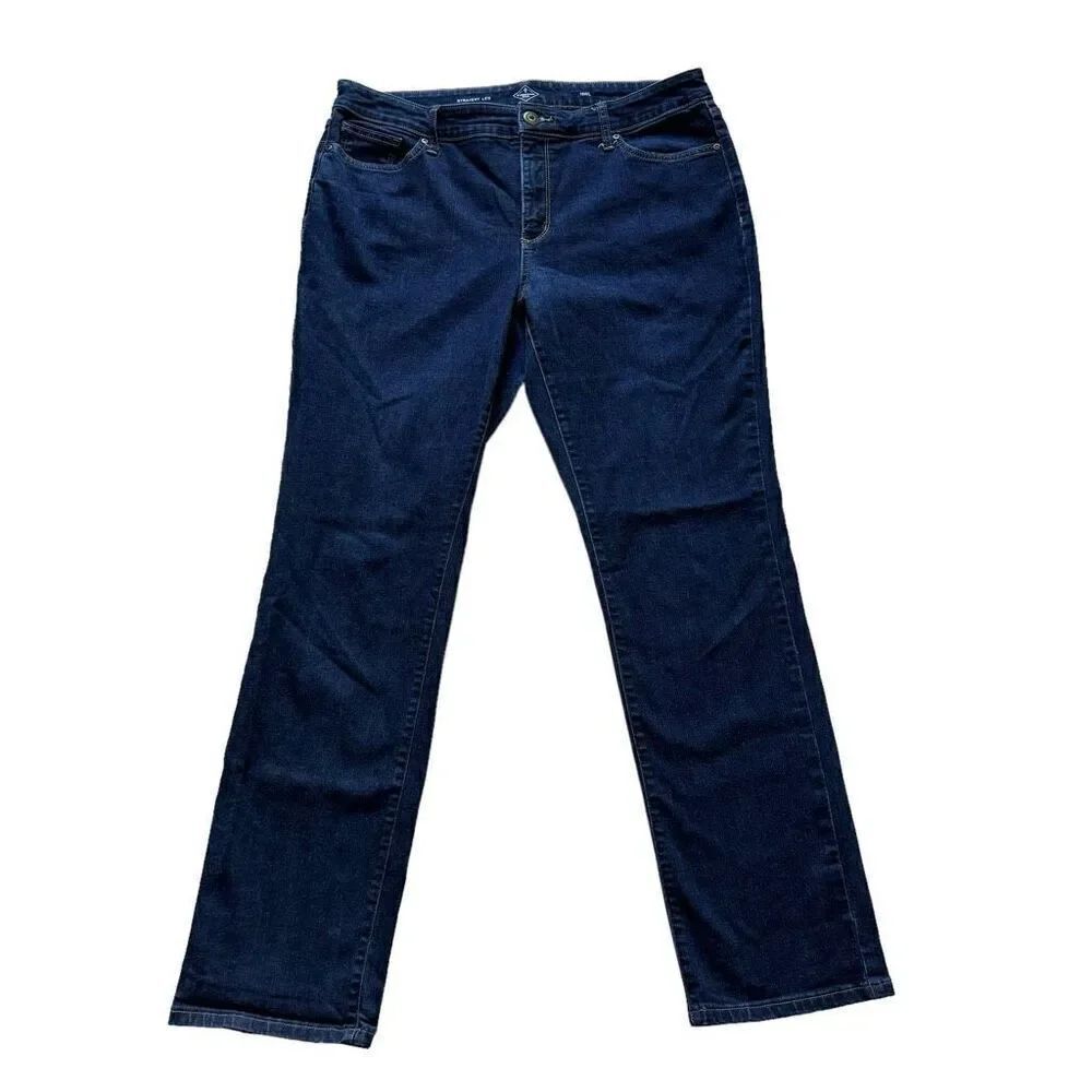 St John’s Bay Dark Blue Straight Leg  High Rise Tall Long Denim SZ 16WL #2047
